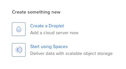 Select Create a Droplet