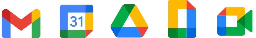 Logos of the different Google Workspace services